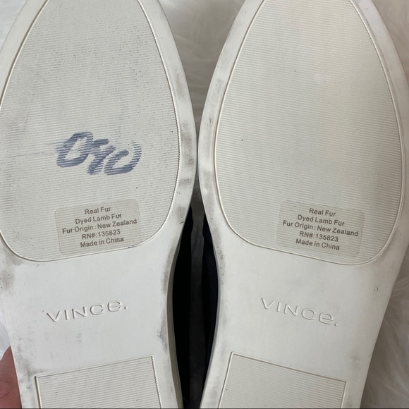VINCE Black Lamb Fur Lined shoes 7M - Picture 7 of 9